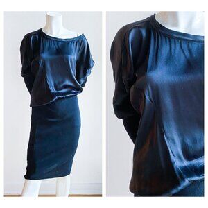 Yves Saint LAurent Autumn  2008 Silk Knit Mixed Materials Cocktail Dress…
